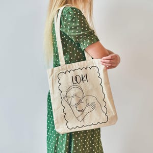 Sac pour chien personnalisé – sac fourre-tout bio personnalisé avec nom – cadeau enfant école chien fan sac en tissu durable, sac à friandises