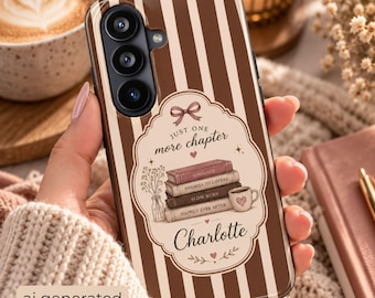 Personalized Book Lover Phone Case  | Gift for Readers | Custom Name Case iPhone Samsung Bookworm