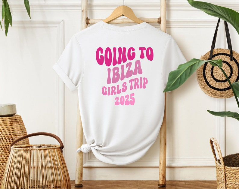 Junggesellinnenabschied Ibiza Mallorca, Gruppen Shirts, JGA 24, Mädelsausflug, Party Shirts Damen, Personalisierbar Junggesellinnenabschied Bild 1