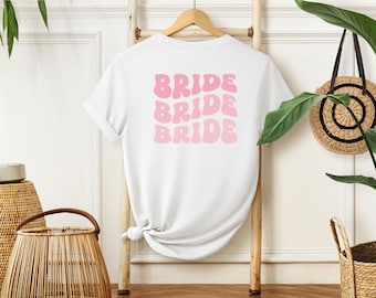 Bride Braut Team Bride Shirt JGA 2024 Tshirt für Junggesellenabschied Bachelorette Party Shirts, Bridesmaid Shirts, Retro Wave Shirts