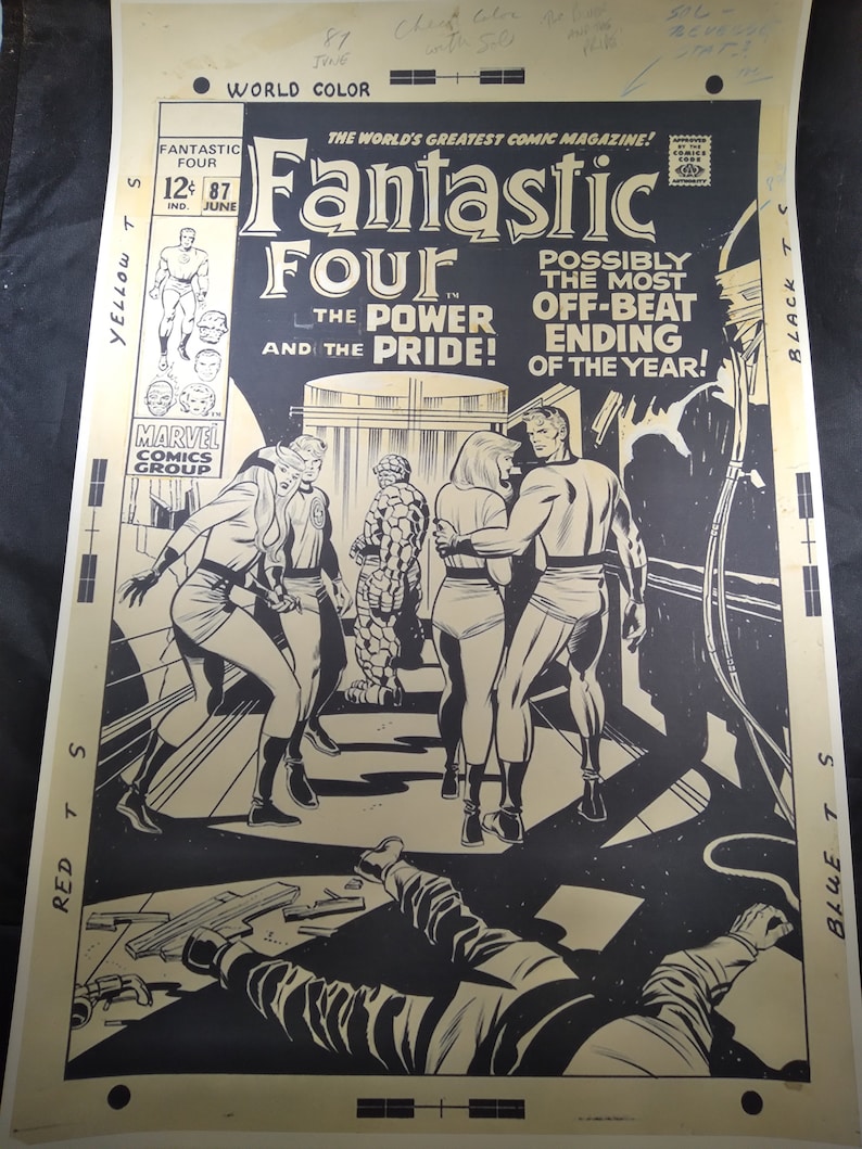 Dealing full price reduction FANTASTIC FOUR comic book issue 87 Cover layout ar page Topics on TV Concept