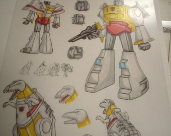 Transformers Grimlock Comic Birthday Cards Etsy