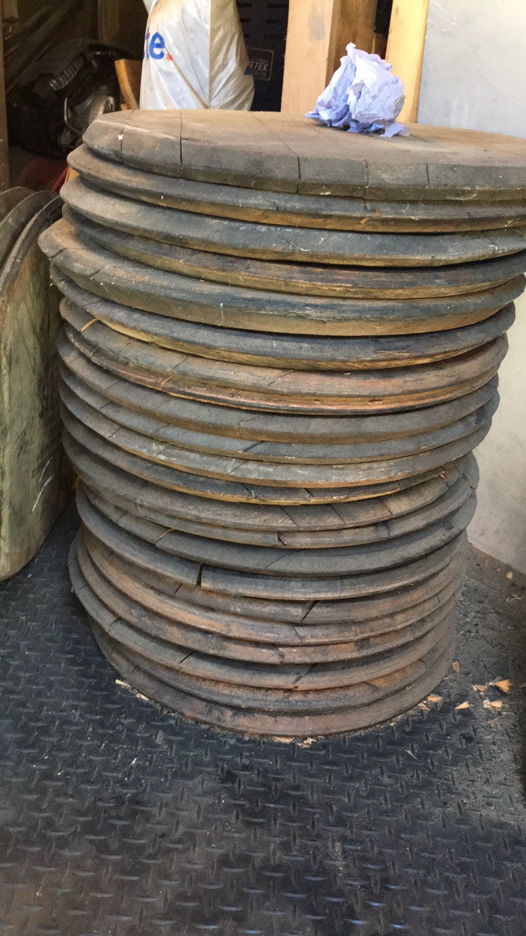 Solid oak whiskey barrel tops Etsy