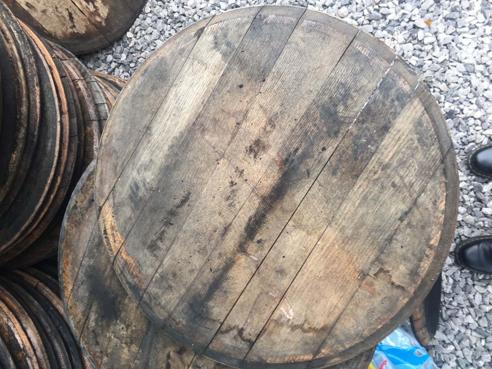 Solid oak whiskey barrel tops Etsy