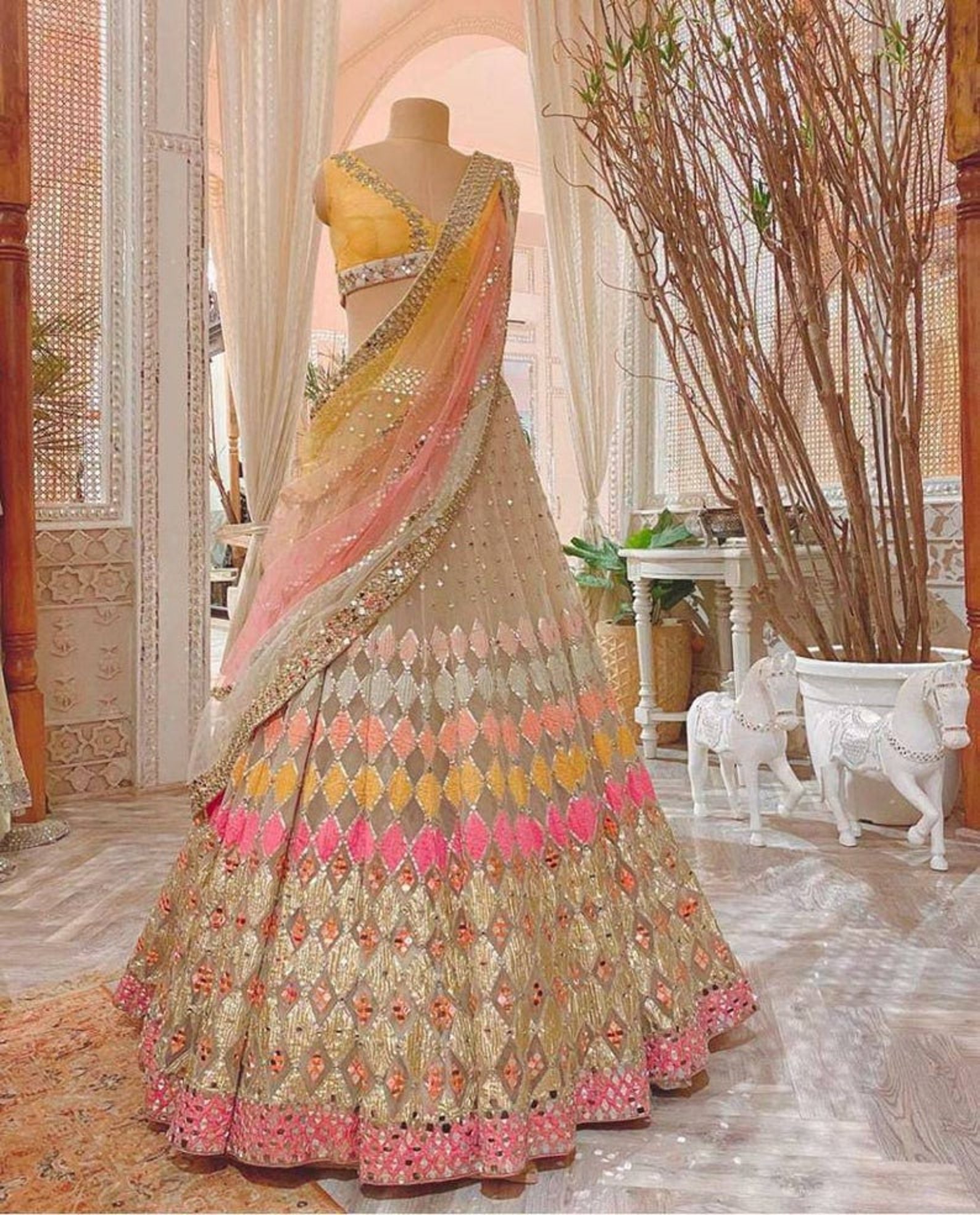 multicolor ghagra choli
