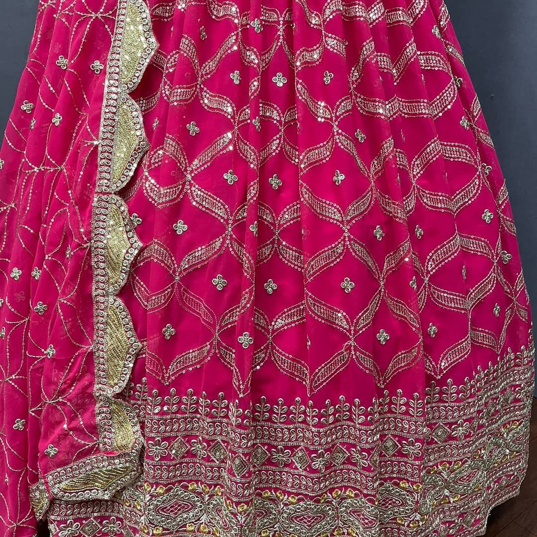 Graceful Pink Georgette Lehenga Choli 