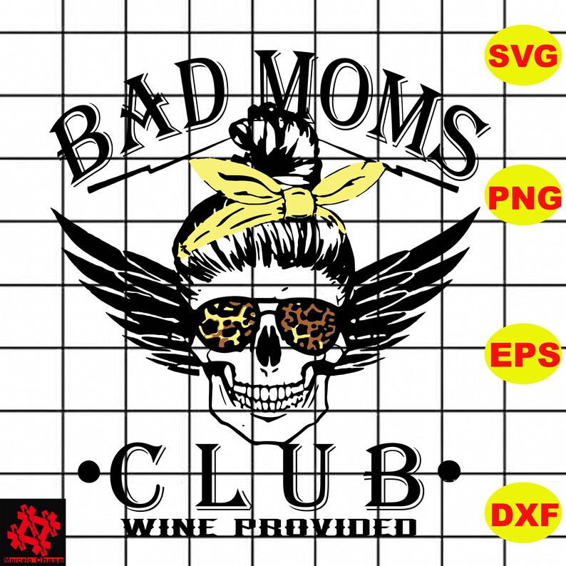 Bad Moms Club Svg Mom Harley Davidson Skull Harley Svg Mom | Etsy