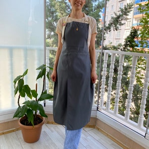 Apron pottery apron split leg apron for artist apron for ceramic and kitchen apron for woman and man adjustable apron cute apron