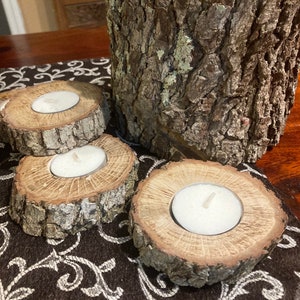 Rustikale Holzkerzen aus Holz