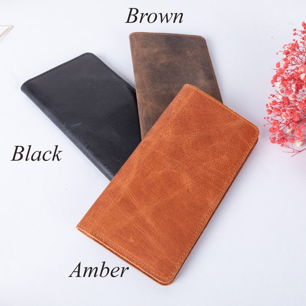 Leather Checkbook Cover for Men Etsy