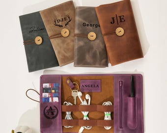 Personalized Travel Accessories Passport Wallet Cable and Cord Organizer Gift for Him and Her