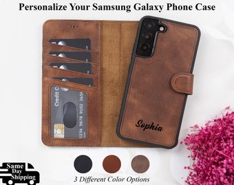 Samsung S24 telefoonhoes leer, aangepaste telefoonhoes, Samsung S23 S22 S21 Plus portemonnee hoesje, S22 Ultra hoesje, Galaxy s23 hoesje, Valentijnsdag cadeau