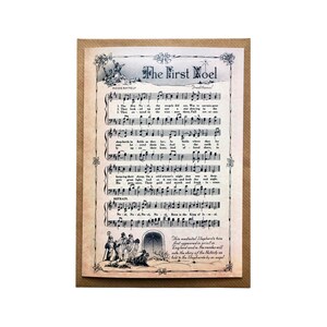 De eerste grote seizoenskerstkaart van Noel op A5-formaat | Folklore, traditionele, Britse, muzikale, christelijke, vintage wenskaart