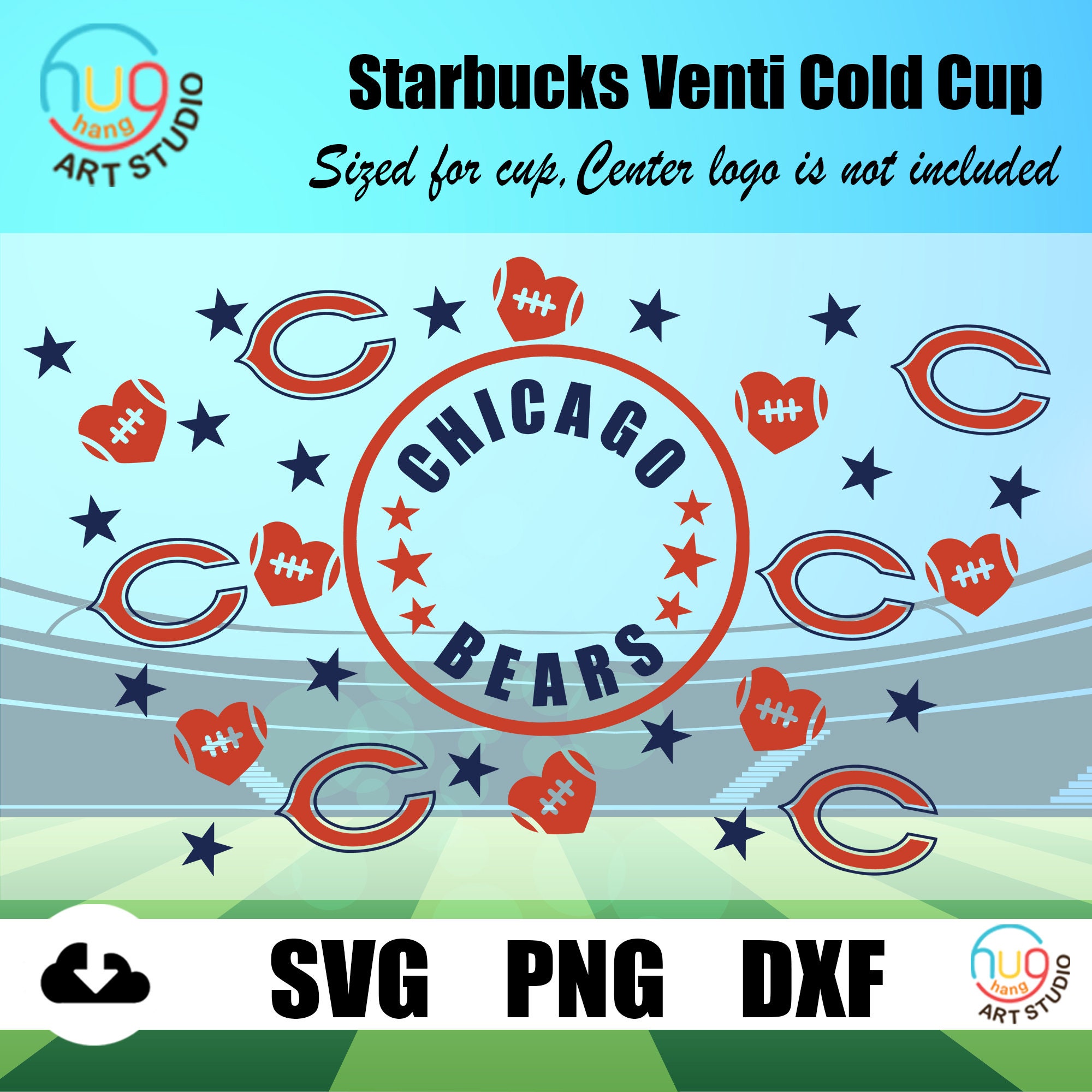 Full Wrap Starbucks Chicago Bears Cold Cup SVG Chicago Bears Etsy