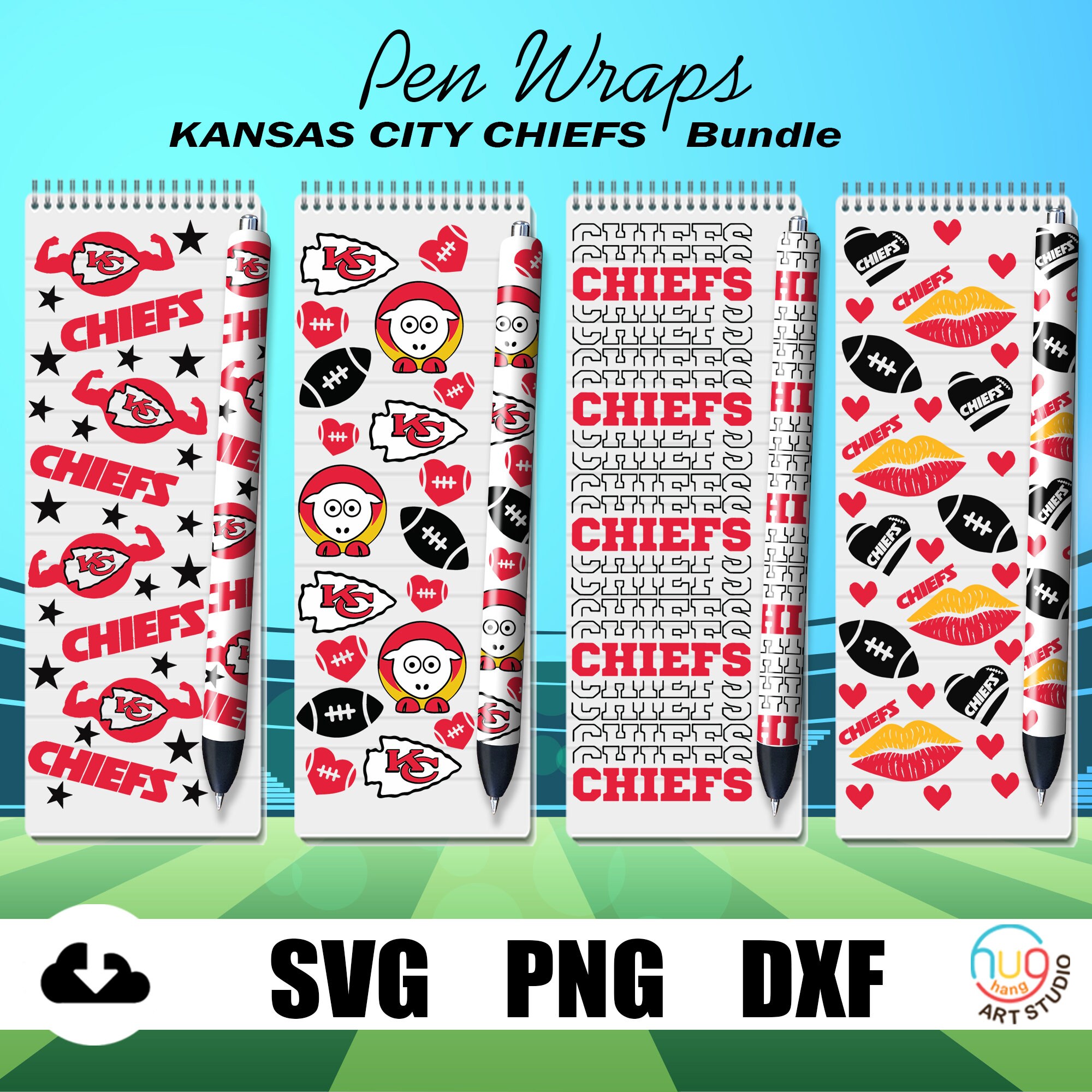 Kansas City Chiefs pen wraps svgPen Wrap DesignFootball Team Etsy