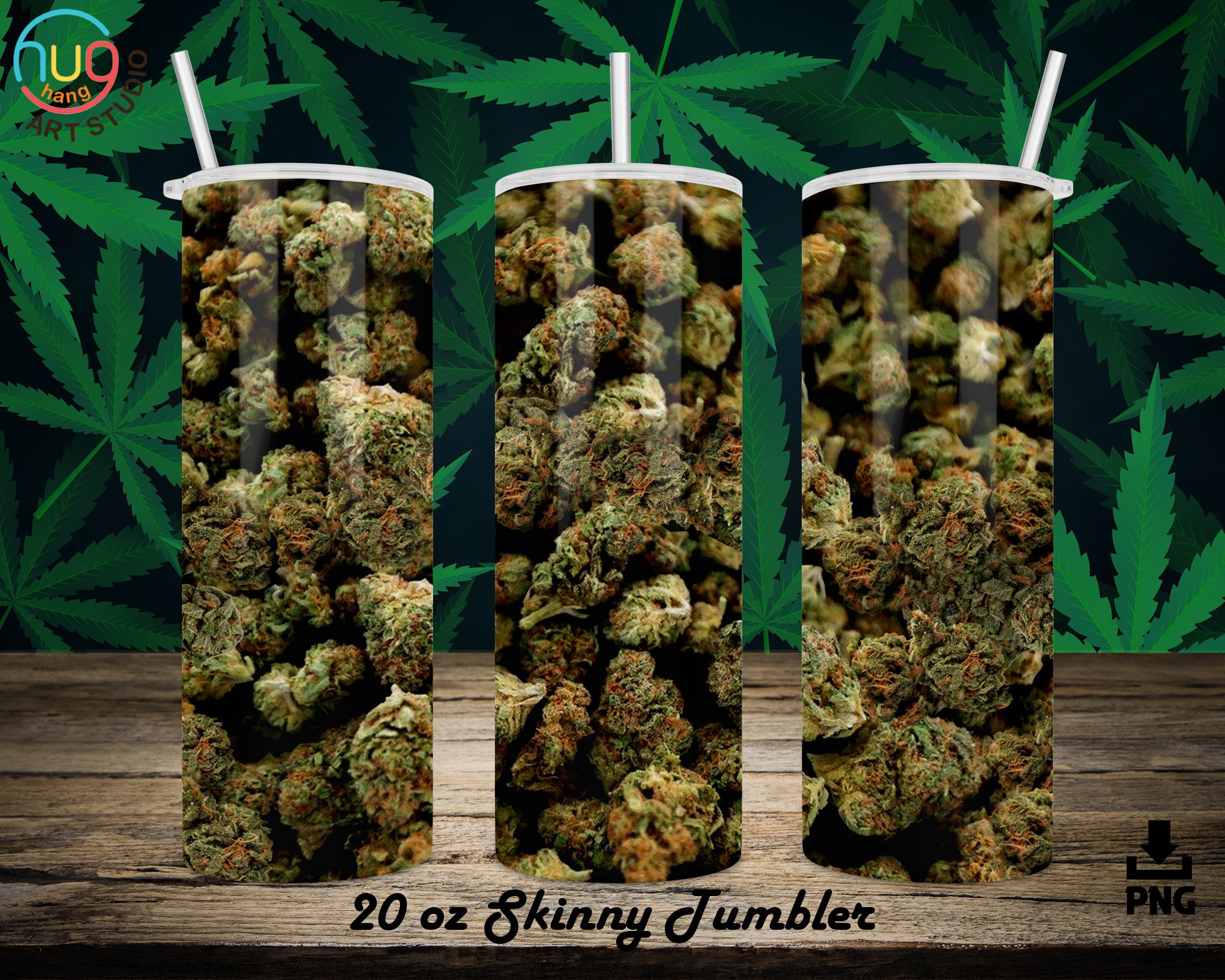 Marijuana Full Tumbler Wrap Weed Jar Tumbler 20 oz Skinny Etsy