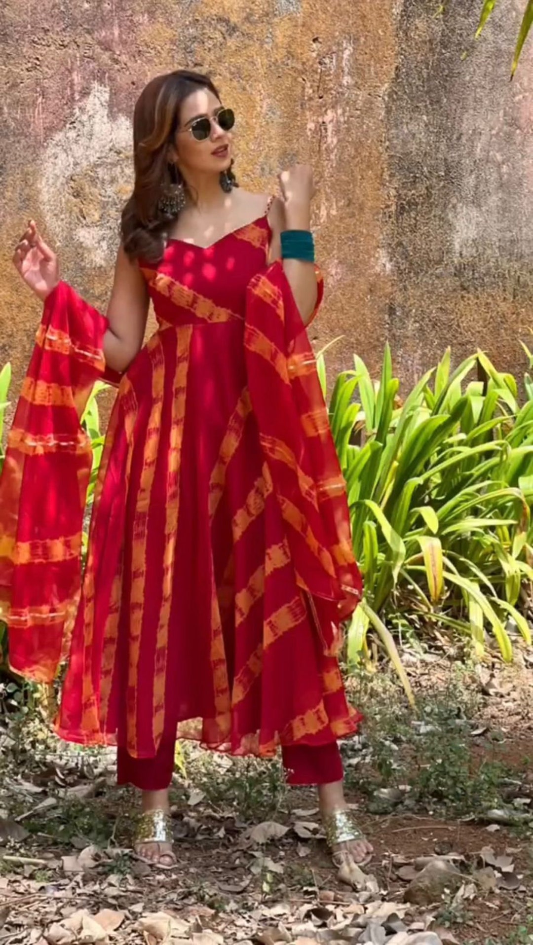 Digital Printed Gown Suit Set With Dupatta Festive Etsy