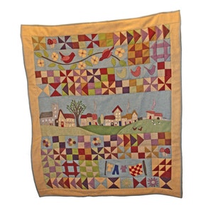 Village Green Reihe für Reihe, Block des Monats Patchwork Quilt Kit