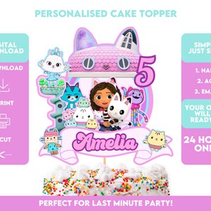 10 Figurines Gabby Décoration Gâteau - PVC, Lavables, Pour Anniversaire Enfants, Fête à Thème Cartoon - 7