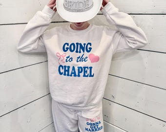 Going To The Chapel – Bridal Lounge Set – Bachelorette, Just Married Matching Outfit
