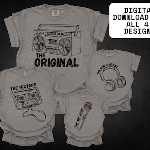 Vatertag Passende Shirts - Original, Mixtape, Neue Playlist, Mic Drop JPG PNG