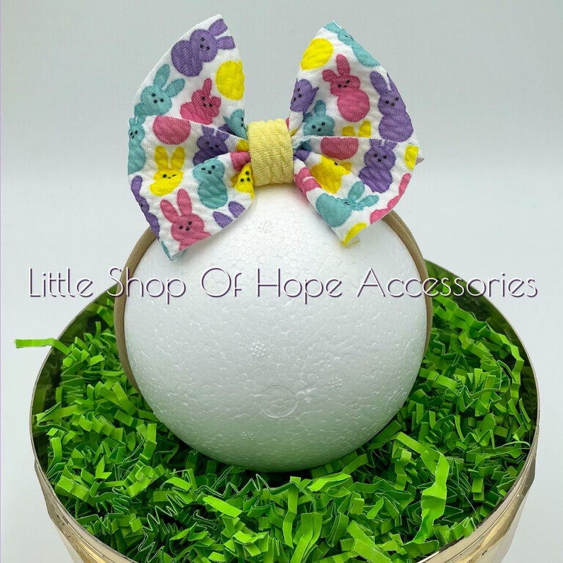 ToddlerKid Face Mask 3.5 Pinwheel Bow GirlsAdult Twist Headband 5\u201d Bow Easter Peeps