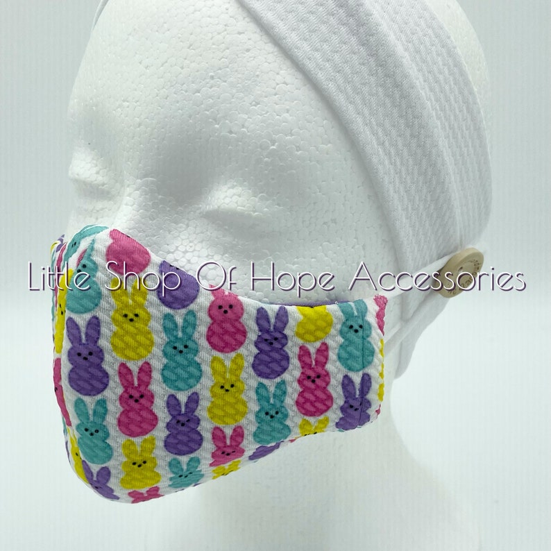 ToddlerKid Face Mask 3.5 Pinwheel Bow GirlsAdult Twist Headband 5\u201d Bow Easter Peeps