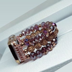 Beaded Apple Watch Band|Stretchy Beaded Apple Watch Band| Purple|Bronze|Gold|Watch Band|- Gift for her- watch face not included