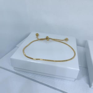Adjustable Gold Stainless Steel Bracelet
