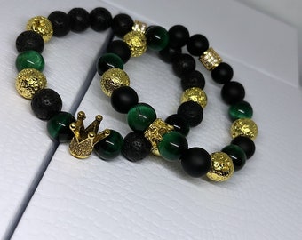 Jamaica Beaded Bracelet: Handmade Stretchy Flag Bracelet