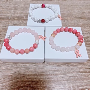 Breast Cancer Awareness Bracelets | Beaded Bracelets|Pink Bracelets.