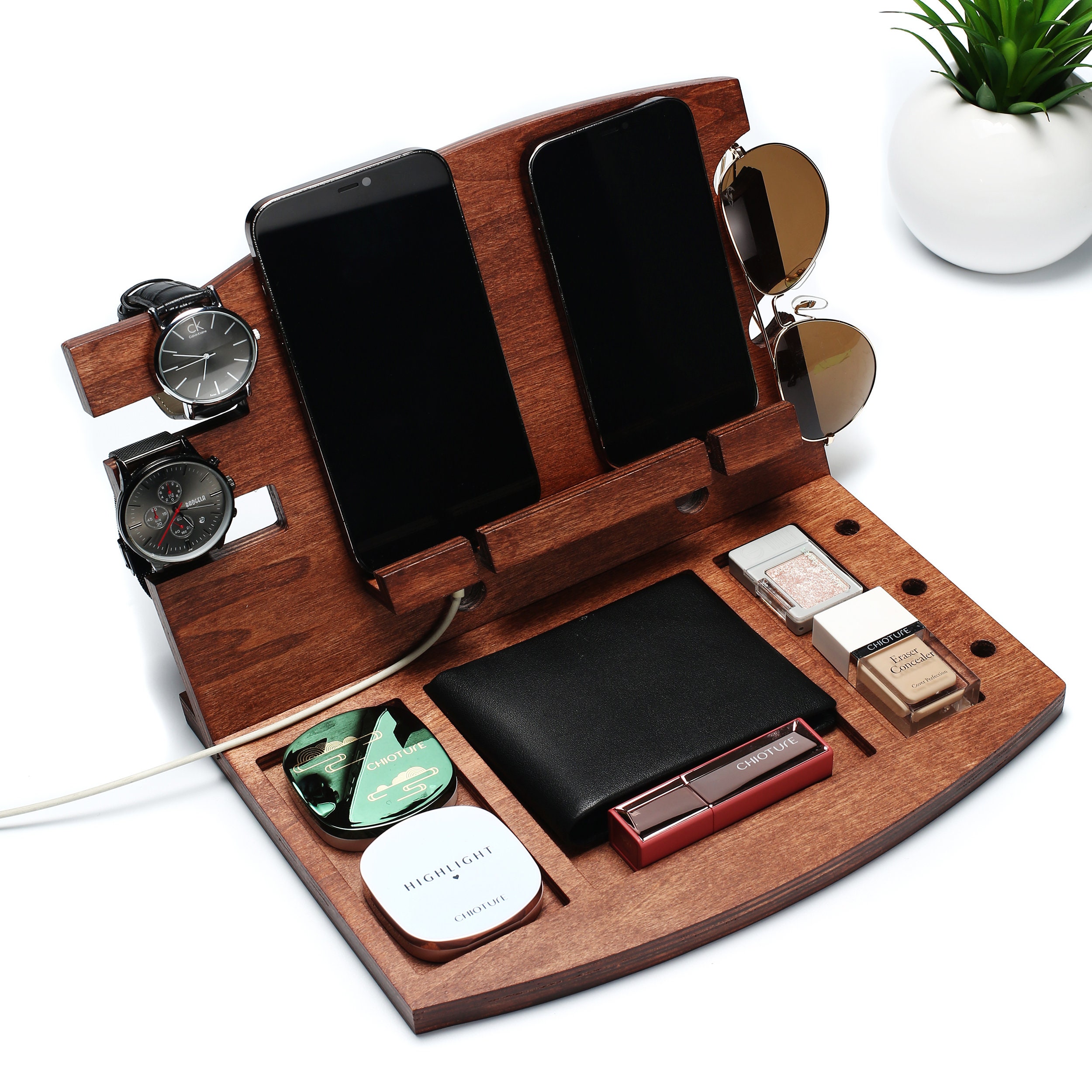 Nightstand Valet Formenanniversary Giftdocking Station5th Etsy