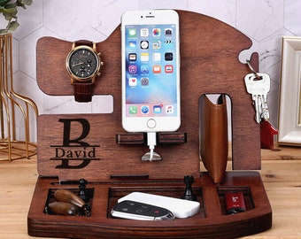 Cadeau d’anniversaire d’hommes, cadeau pour le petit ami, stand de téléphone en bois, cadeau de mari pour des hommes, cadeau d’hommes pour le mari, cadeau d’anniversaire d’hommes, nouveau cadeau pour papa