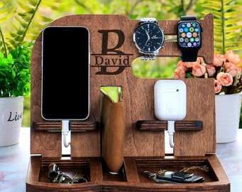 Geschenk für Papa, Herren Personalisiertes Geschenk, Geschenke für Männer, Geschenke für Freund, Freund Geschenke, Docking Station Männer, Männer Geschenke, Personalisiertes Valet