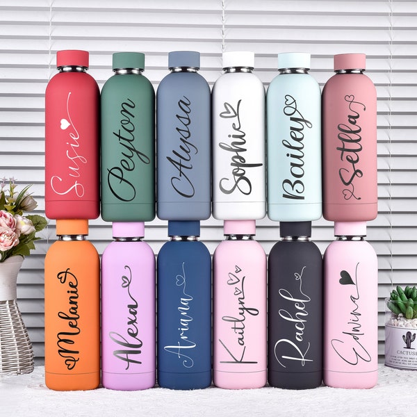 Botella aislada, botella personalizada, botella de agua, regalo personalizado, vaso personalizado, regalos de damas de honor, vaso de boda, regalo de dama de honor