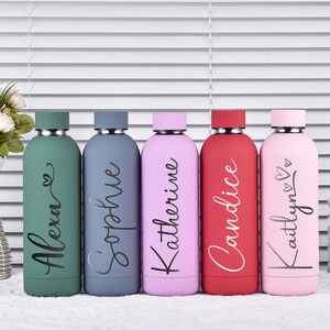 Thermosflasche, personalisierte Flasche, Wasserflasche, personalisiertes Geschenk, personalisierter Becher, Brautjungfern Geschenke, Hochzeitsbecher, Brautjungfer Geschenk Bild 5