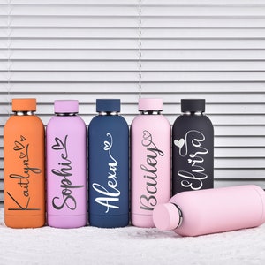 Thermosflasche, personalisierte Flasche, Wasserflasche, personalisiertes Geschenk, personalisierter Becher, Brautjungfern Geschenke, Hochzeitsbecher, Brautjungfer Geschenk Bild 8