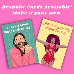 Cartes personnalisées sur mesure | Anniversaire Anniversaire Noël Toute occasion | Cartes de culture pop Queer LGBT