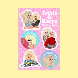 Trixie and Katya Sticker Sheet | LGBTQ+ | Queer | Drag Queen | Gay Cards | RuPaul’s Drag Race | UNHhhh