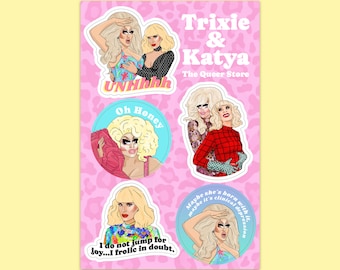 Trixie and Katya Sticker Sheet | LGBTQ+ | Queer | Drag Queen | Gay Cards | RuPaul’s Drag Race | UNHhhh