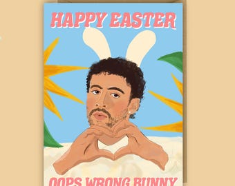 Funny Bad Bunny inspired Easter Card, Reggaeton, Pop Culture, Benito, LatinX