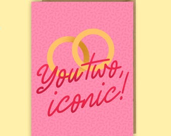 Iconic Wedding card, engagement card, LGBTQ+ Vegan Ink, gay, lesbian