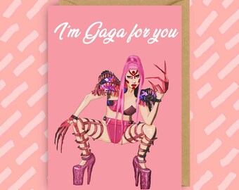 Lady Gaga Anniversary Card | Gay Pop Icons | LGBT | Pop Culture | Valentines Day | Chromatica