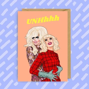 UNHhhh-verjaardagskaart Trixie en Katya | LHBT | Queer | Drag Queen | Gay Cards