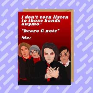 My Chemical Romance Verjaardagskaart, emo, millennial, grappige emokaart MCR-verjaardagskaart, grappige wenskaart, oudere emo
