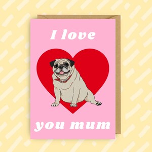 Mopshond Moederdagkaart | Schattige honden | Huisdieren | Mama | LGBT-| Queer | Gay Kaarten
