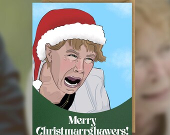 Celia Imrie Funny The Traitors TV Show Christmas Card Fan Art Celebrity Traitors well meme