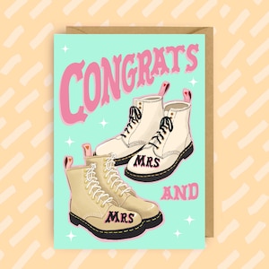 All Genders Inclusive Hochzeitskarte | Einsatz | Stiefel | Queer Menschen | Verlobungskarten
