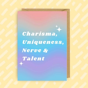 RuPaul's Drag Race Charisma Uniciteit Zenuw- en Talentkaart | LGBT-| Queer | Drag Queen | Gay Kaarten