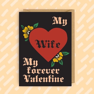 Tarjeta de San Valentín / Esposa / Música alternativa emo / Tarjeta de amor gótica / San Valentín punk rock divertido / Amantes de la música / Emo mayor / Tatuaje